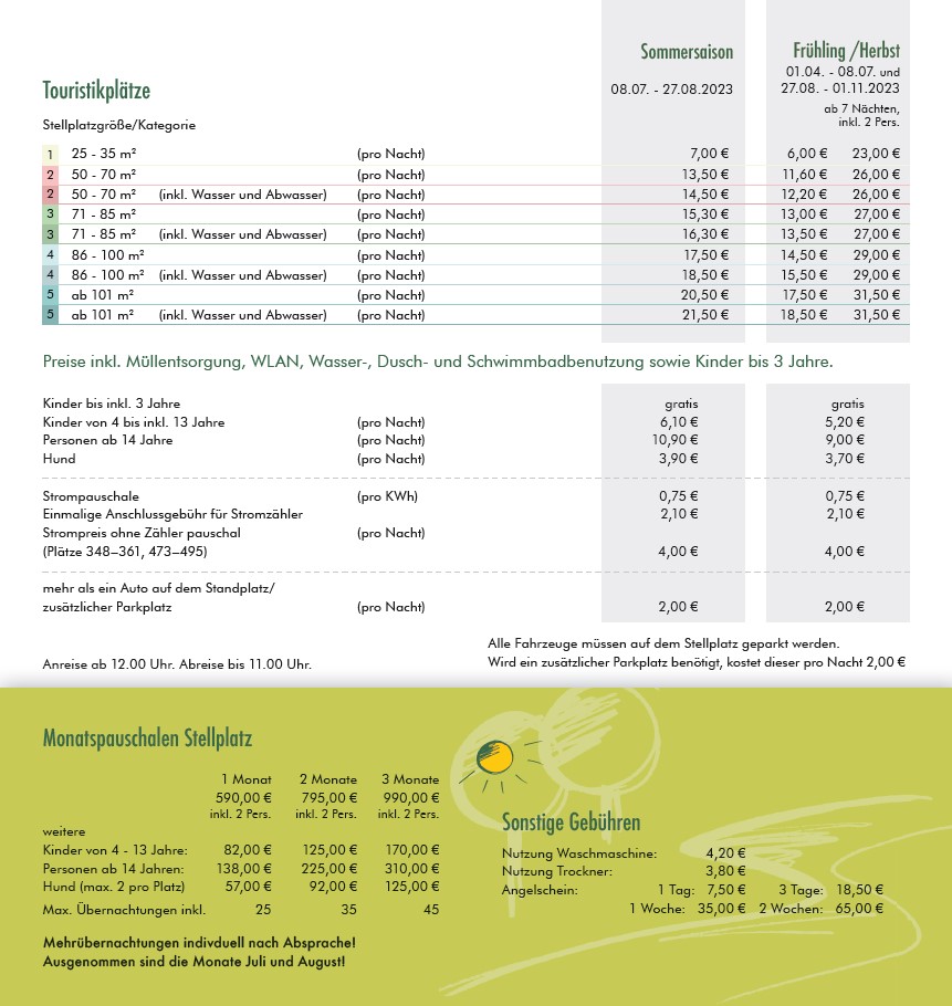 Preisliste 2023 De